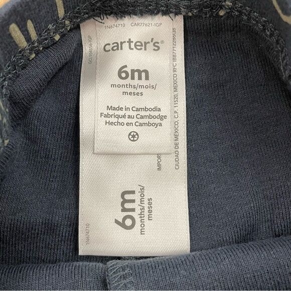 Carter’s Pants & Hat Set Infant/Baby Boy Navy & Green Cactus Size 6 Months - Picture 2 of 3